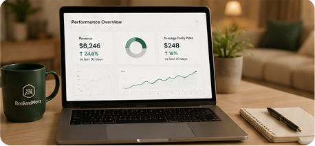STR owner performance reporting dashboard — monthly revenue, occupancy, and market insights for Airbnb property owners