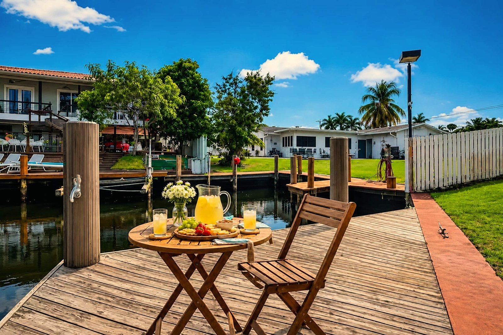 Private dock on the canal at a Fort Lauderdale, Florida home