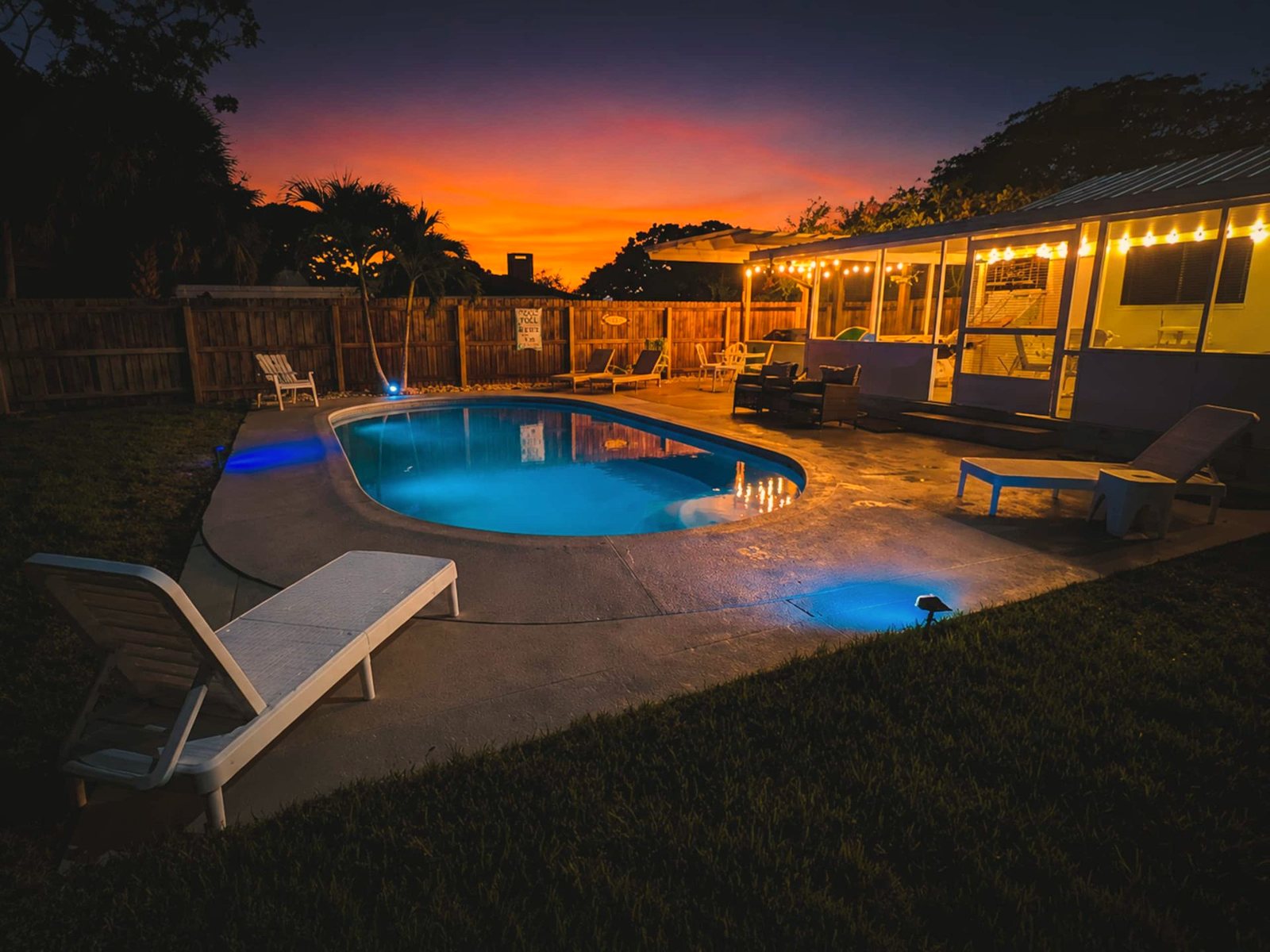 Private pool and lanai at Space Coast Pool Haven, a home BookedMore manages in Melbourne, Florida